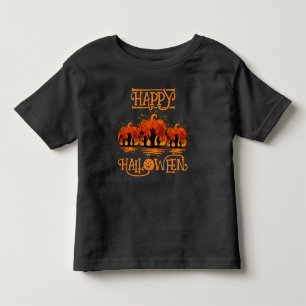 Happy Halloween Pumpkin Hands Bats Cemetery Toddler T-Shirt
