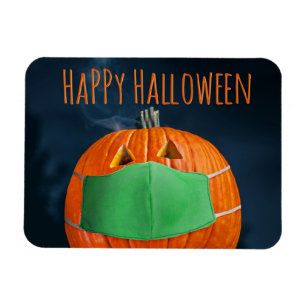 Happy Halloween Pumpkin in Coronavirus Face Mask Magnet
