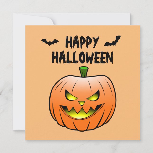 Happy Halloween Pumpkin Invitation (Front)