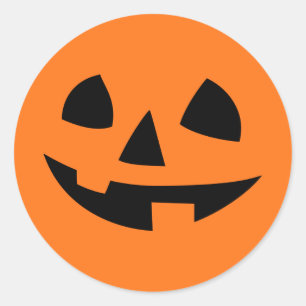 Happy Halloween pumpkin isolated funny smile icon Classic Round Sticker