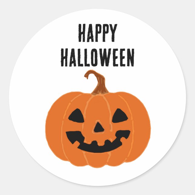 Happy Halloween Pumpkin Jackolantern Stickers (Front)