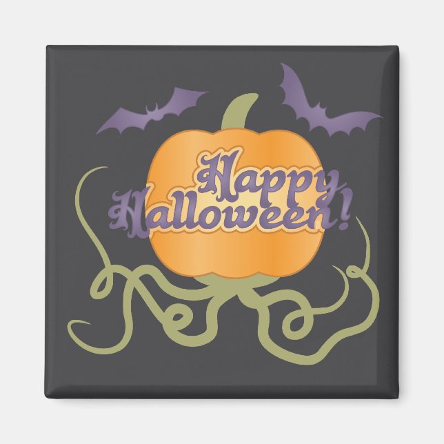 Happy Halloween Pumpkin Magnet (Front)