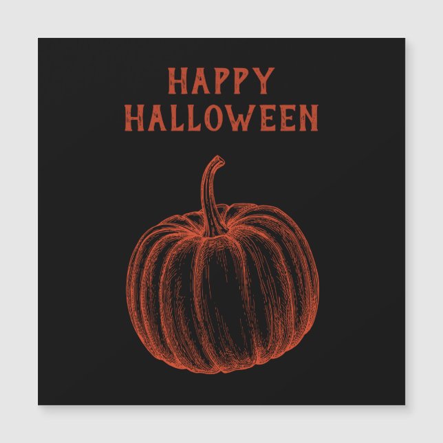 Happy Halloween Pumpkin Magnetic Card (Front)