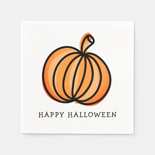 Happy Halloween Pumpkin Napkin (Front)