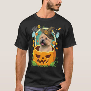Happy Halloween Pumpkin Norwich Terrier Dog Witch  T-Shirt