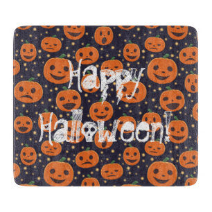 Happy Halloween Pumpkin Pattern Jack-o-Lantern Cutting Board