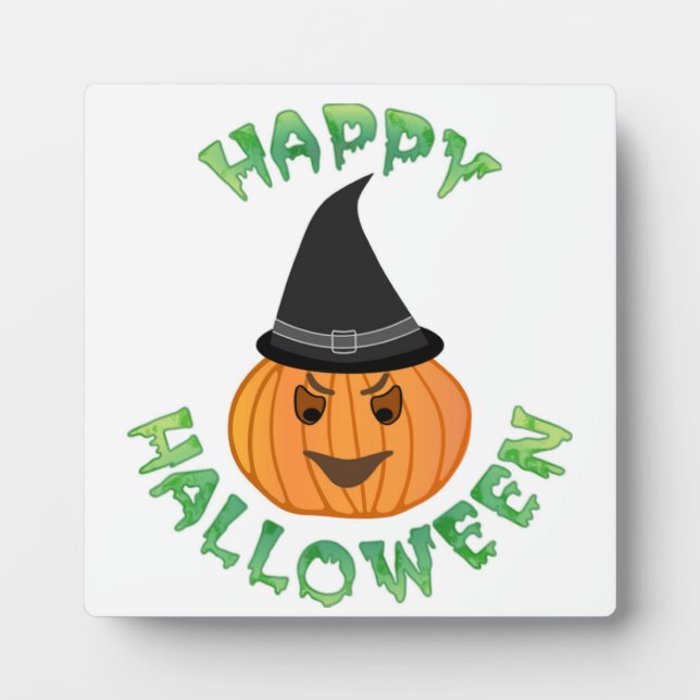 "HAPPY HALLOWEEN" PUMPKIN PLAQUE (Front)