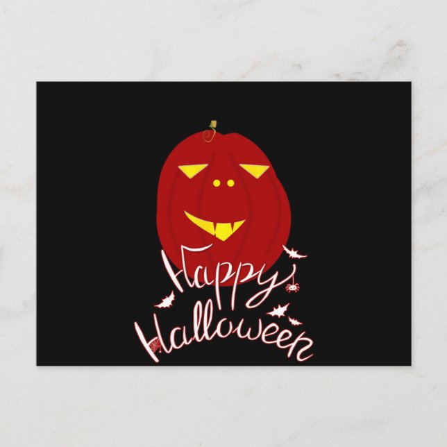 Happy Halloween Pumpkin Postcard (Front)