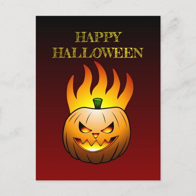 Happy Halloween Pumpkin Postcard (Front)