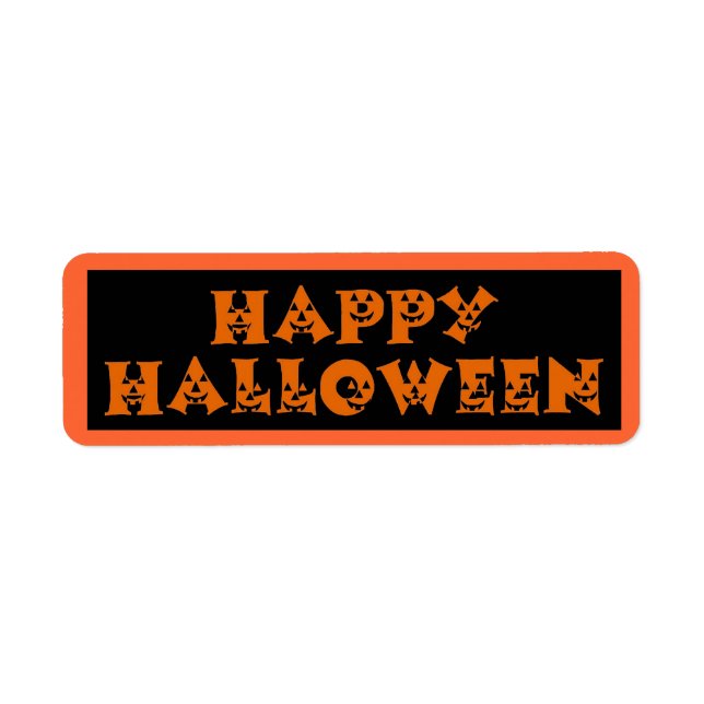Happy Halloween Pumpkin Return Address Label (Front)