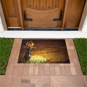 Happy Halloween Pumpkin Scarecrow Doormat