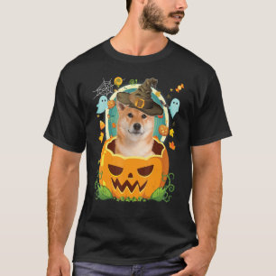 Happy Halloween Pumpkin Shiba Inu Dog Witch Cute H T-Shirt