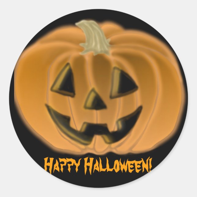 Happy Halloween Pumpkin Sticker (Front)