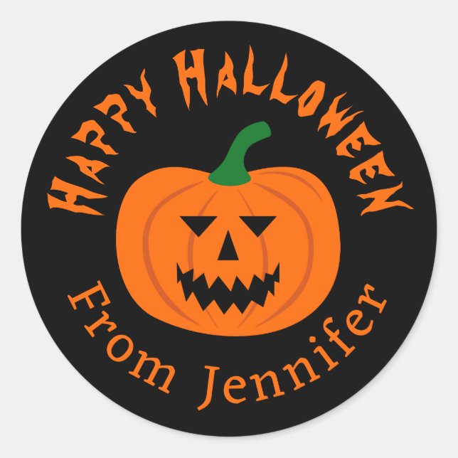 Happy Halloween Pumpkin Stickers (Front)