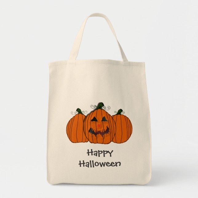 Happy Halloween Pumpkin Tote Bag (Front)