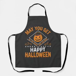 Happy Halloween Pumpkin Treats Vector Design Apron