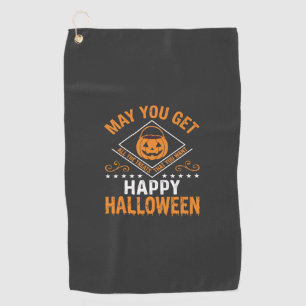Happy Halloween Pumpkin Treats Vector Design Golf Towel