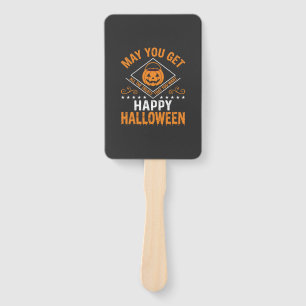 Happy Halloween Pumpkin Treats Vector Design Hand Fan