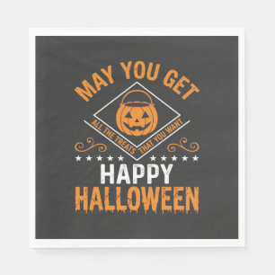 Happy Halloween Pumpkin Treats Vector Design Napkin
