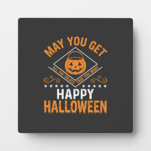 Happy Halloween Pumpkin Treats Vector Design Plaque