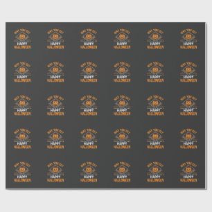 Happy Halloween Pumpkin Treats Vector Design Wrapping Paper