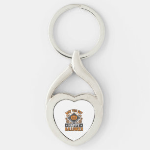Happy Halloween Pumpkin Treats Vintage Key Ring