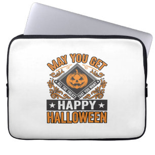 Happy Halloween Pumpkin Treats Vintage Laptop Sleeve