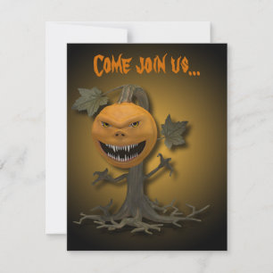 Happy Halloween Pumpkin Tree Invitation