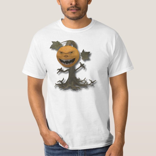 Happy Halloween Pumpkin Tree T-Shirt (Front)