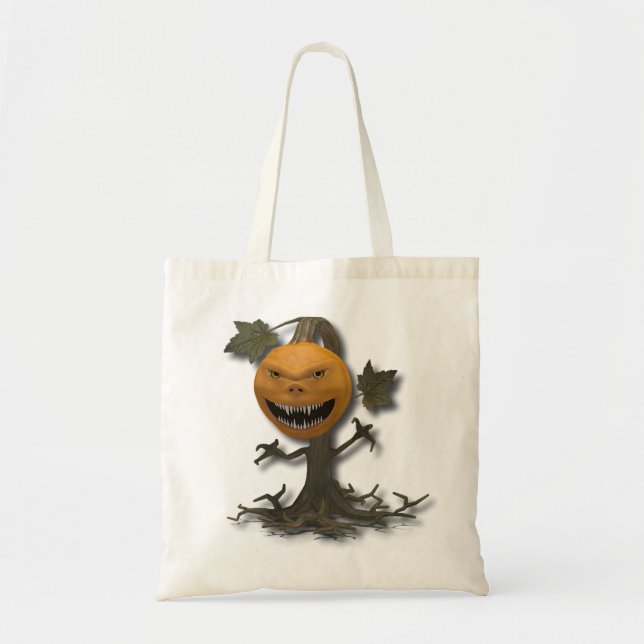 Happy Halloween Pumpkin Tree Tote Bag (Front)