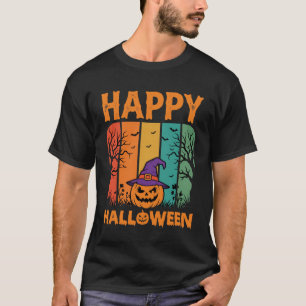 Happy Halloween Pumpkin Vintage Vector T-Shirt