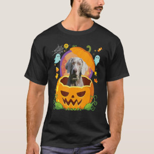 Happy Halloween Pumpkin Weimaraner Dog Witch Cute T-Shirt