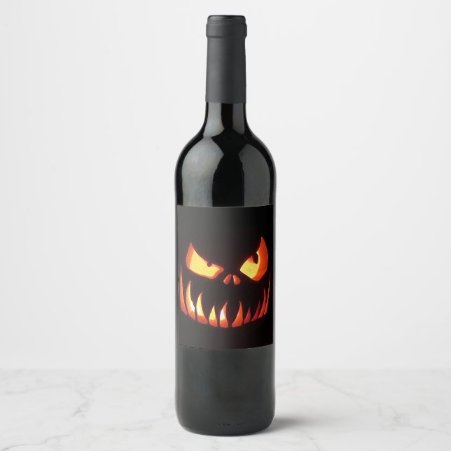 Happy Halloween Pumpkin Wine Label (Front)