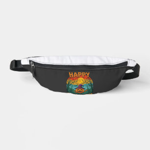 Happy Halloween Pumpkin Witch Hat Full Moon Bats Bum Bags