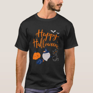 Happy Halloween Pumpkin Women Cute Ghost Gift Tee