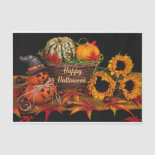 Happy Halloween Pumpkins and Sunflowers Tissue Paper