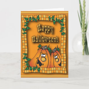 Happy Halloween Pumpkins Blank Card
