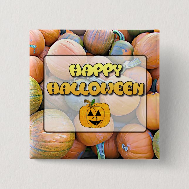Happy Halloween Pumpkins Button (Front)