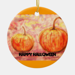 happy halloween pumpkins ceramic tree decoration