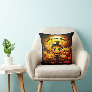 Happy Halloween Pumpkins Cushion