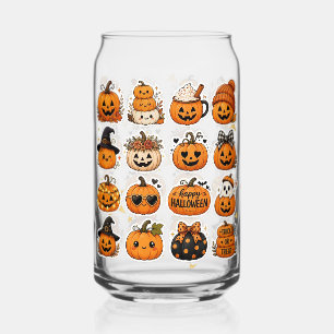 Happy Halloween Pumpkins Iced Coffee Glass