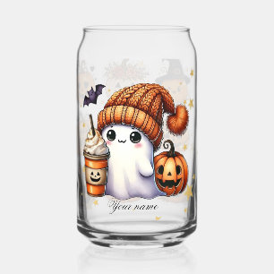 Happy Halloween Pumpkins Iced Coffee Glass