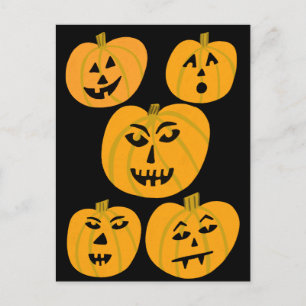 HAPPY HALLOWEEN Pumpkins Jack-O-Lanterns Postcard