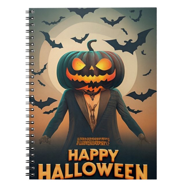 Happy Halloween pumpkins Notebook (Front)