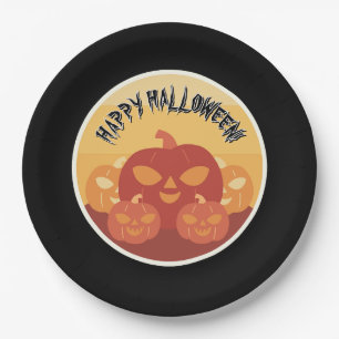 Happy Halloween! Pumpkins Paper Plate