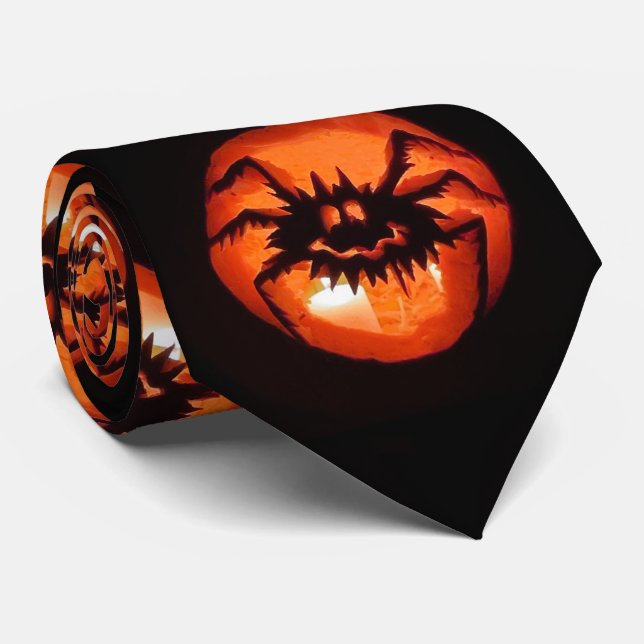 Happy Halloween Pumpkins Tie (Rolled)