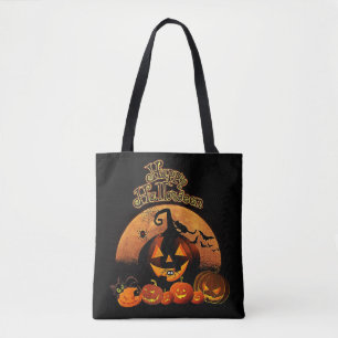 happy Halloween Pumpkins Tote Bag