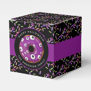 Happy Halloween Purple Googley Monster Doughnut Favour Box