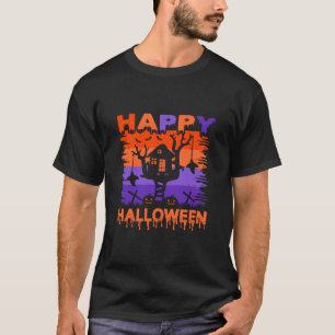 Happy Halloween Purple & Orange Treehouse T-Shirt