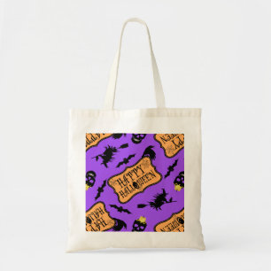 Happy Halloween Purple Tote Bag